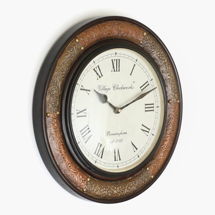 VEDAS Mystical India Wooden Wall Clock - 30.5cm