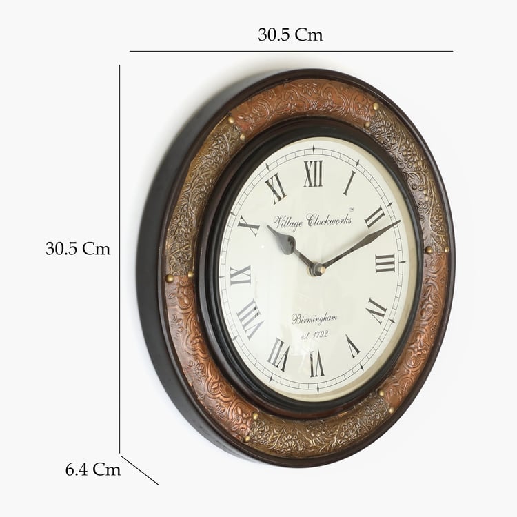 VEDAS Mystical India Wooden Wall Clock - 30.5cm