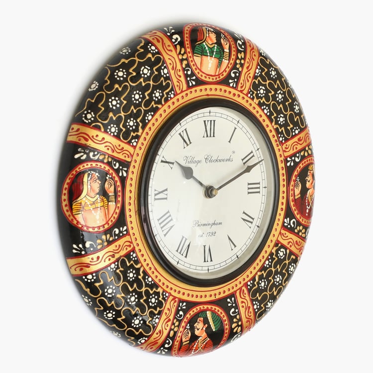 VEDAS Mystical India Wooden Wall Clock - 30.5cm