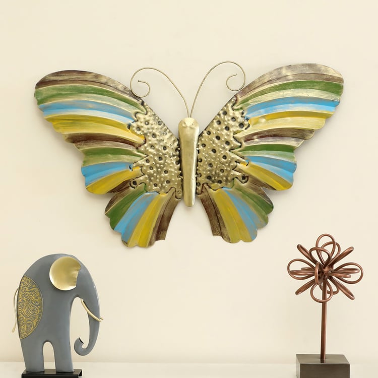VEDAS Mystical India Metal Butterfly Wall Decor