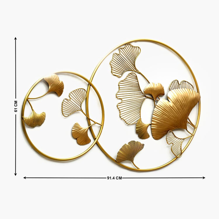 VEDAS Mystical India Metal Ginko Wall Decor