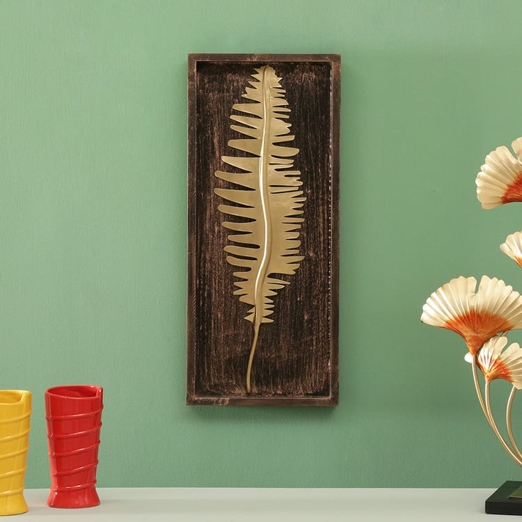 VEDAS Mystical India Metal Leaf Wall Accent