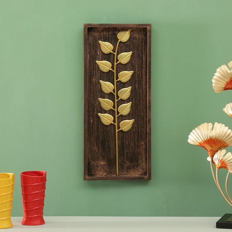 VEDAS Mystical India Metal Leaf Wall Accent