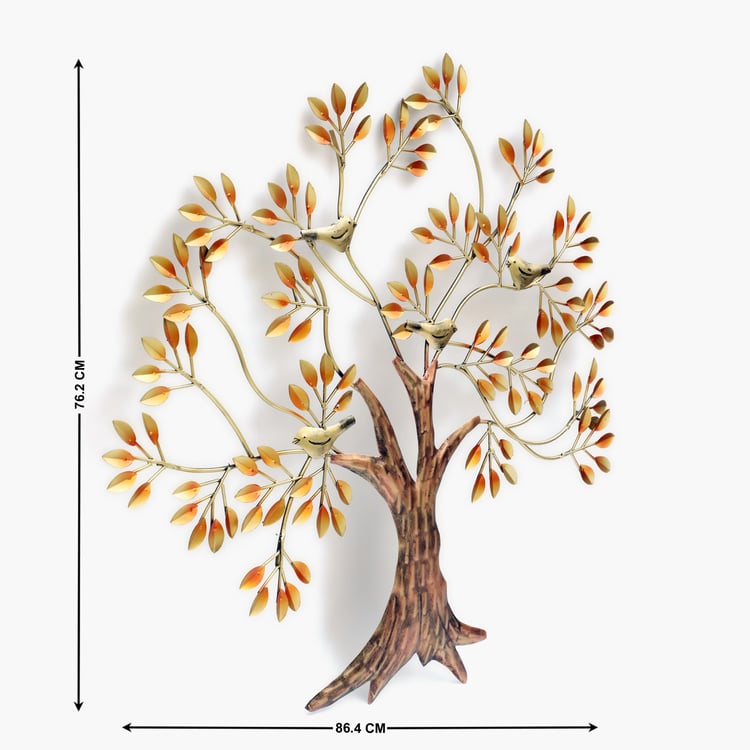 VEDAS Mystical India Metal Tree with Birds Wall Accent