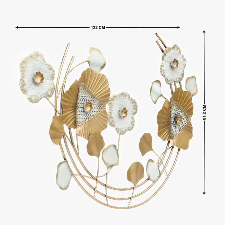 VEDAS Mystical India Metal Floral Wall Accent