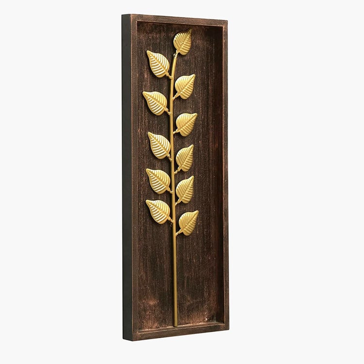 VEDAS Mystical India Set of 2 Metal Leaf Wall Accents