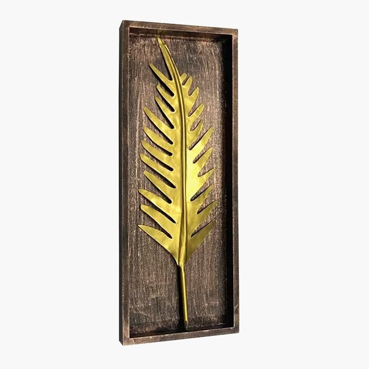 VEDAS Mystical India Set of 2 Metal Leaf Wall Accents