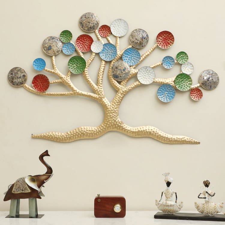 VEDAS Mystical India Metal Tree Wall Accent