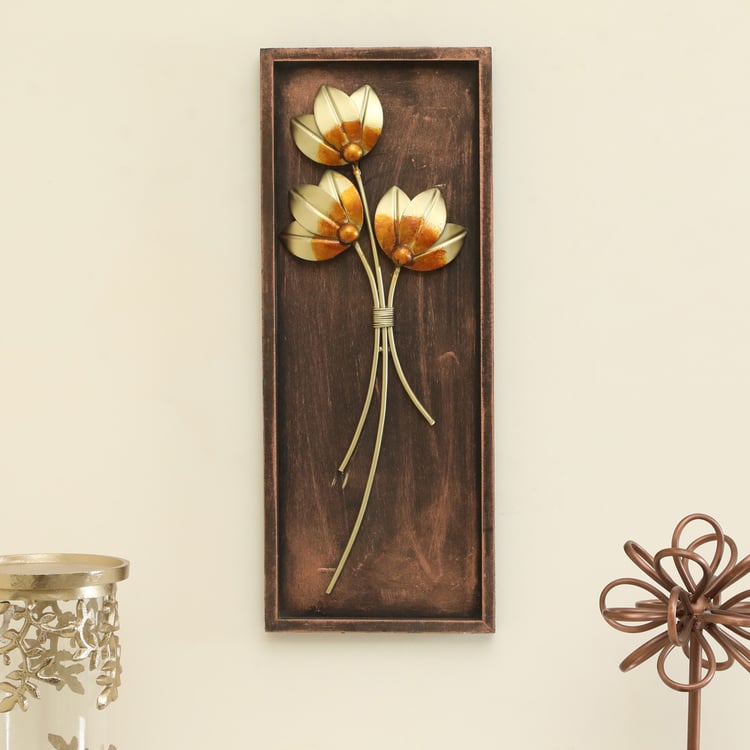 VEDAS Mystical India Metal Leaf Wall Accent