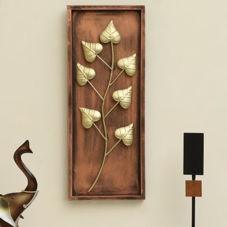 VEDAS Mystical India Metal Leaf Wall Accent