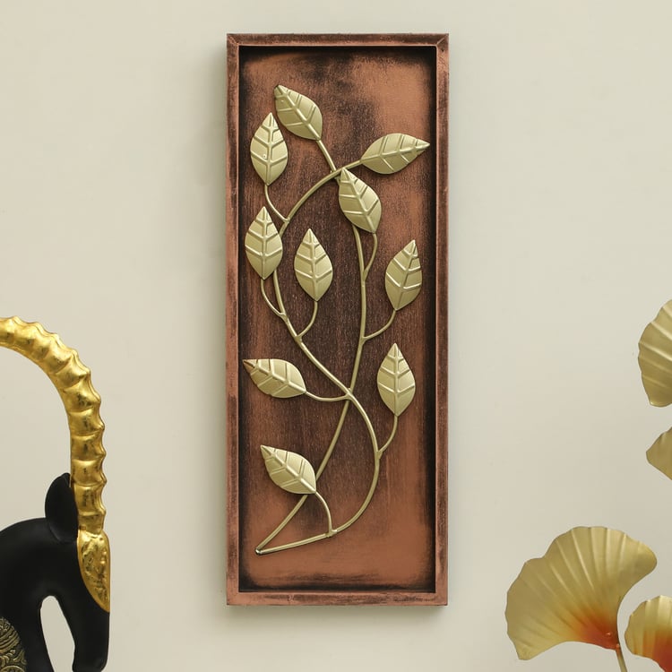 VEDAS Mystical India Metal Leaf Wall Accent