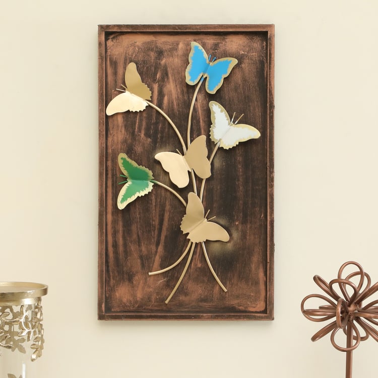 VEDAS Mystical India Metal Butterfly Wall Accent