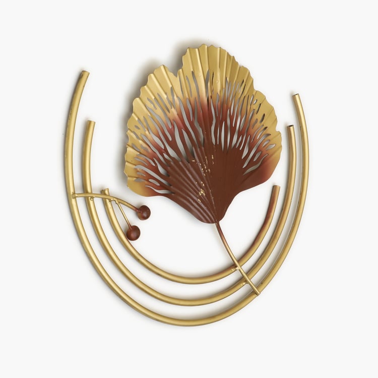 VEDAS Mystical India Metal Ginko Leaf Wall Accent