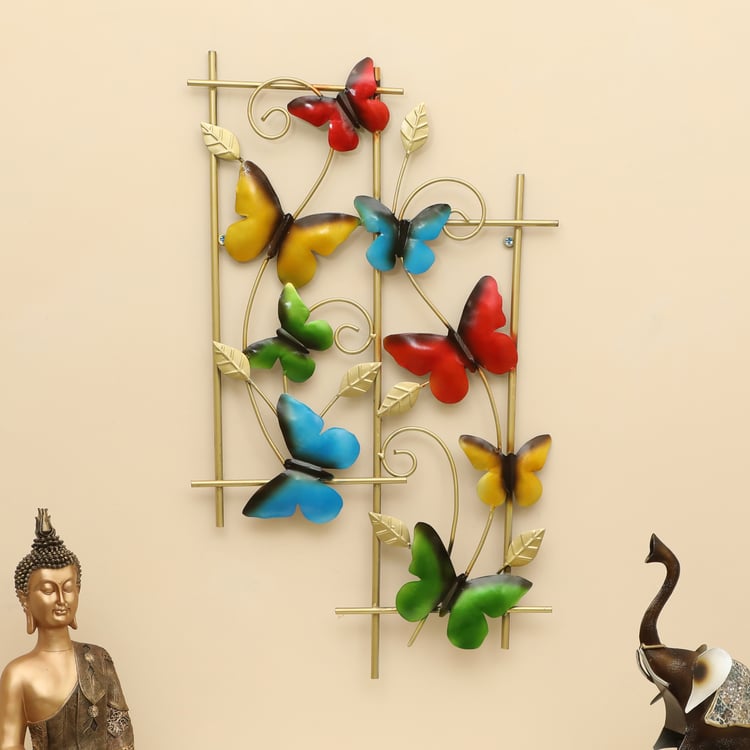 VEDAS Mystical India Metal Butterfly Wall Accent