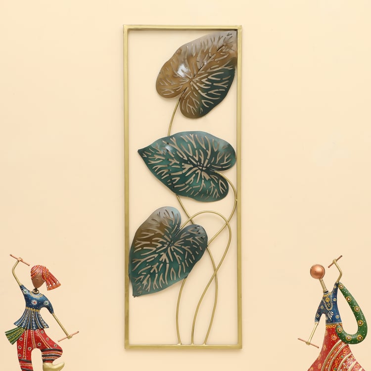 VEDAS Mystical India Metal Leaf Wall Accent