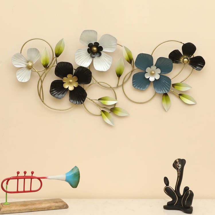 VEDAS Mystical India Metal Flower Wall Accent