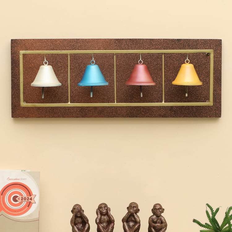 VEDAS Mystical India Metal Bell Wall Accent