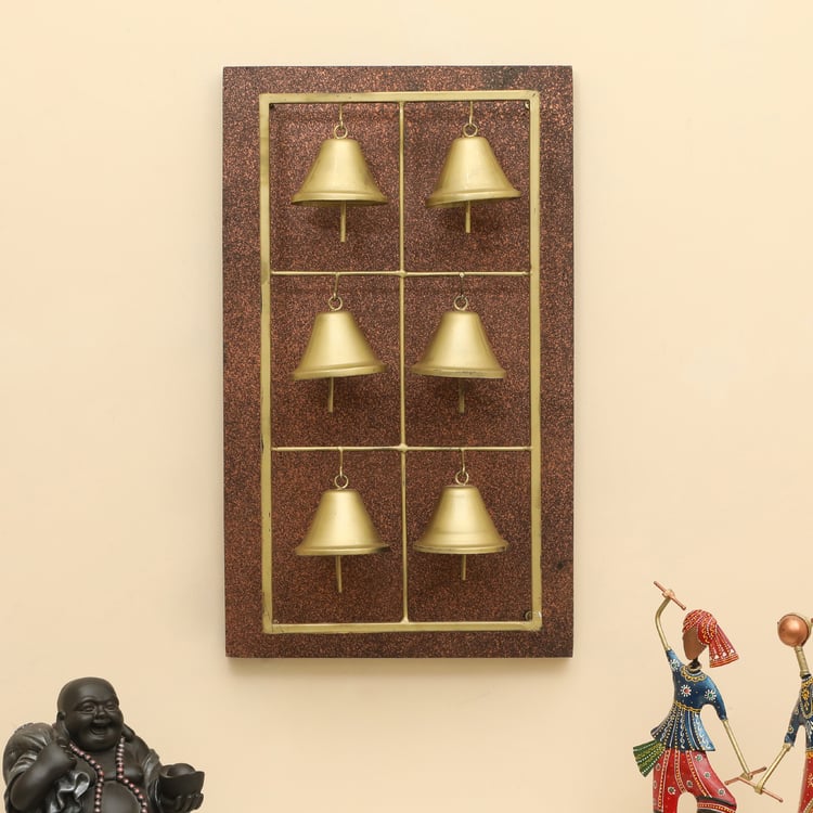 VEDAS Mystical India Metal Bell Wall Accent