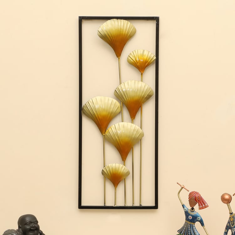 VEDAS Mystical India Metal Ginko Wall Accent