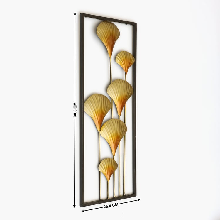 VEDAS Mystical India Metal Ginko Wall Accent