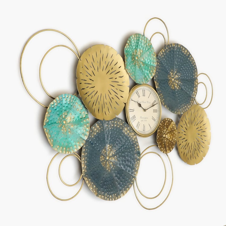 VEDAS Mystical India Metal Wall Accent with Clock