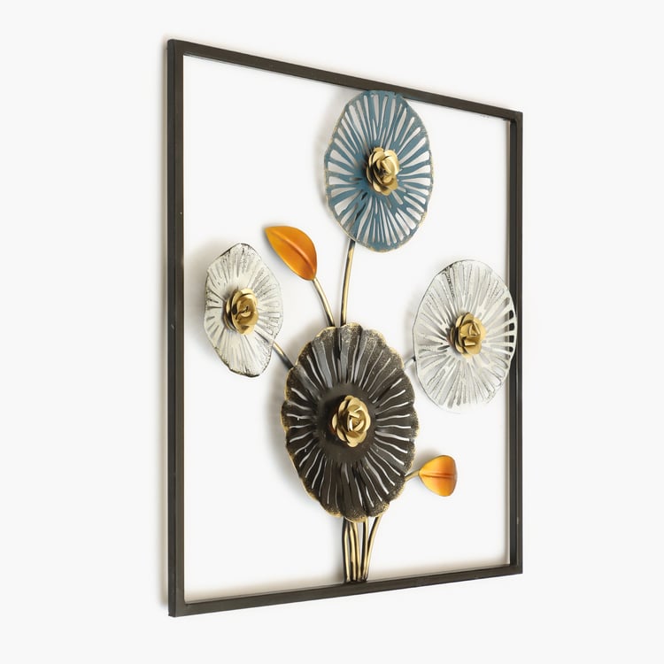 VEDAS Mystical India Metal Flowers Wall Accent
