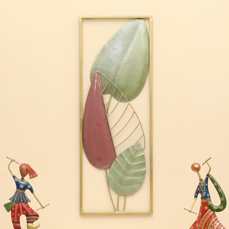 VEDAS Mystical India Metal Leaf Wall Accent