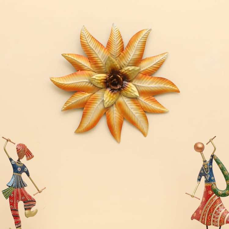 VEDAS Mystical India Metal Flower Wall Accent