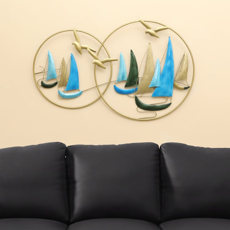 VEDAS Mystical India Metal Boat Wall Accent