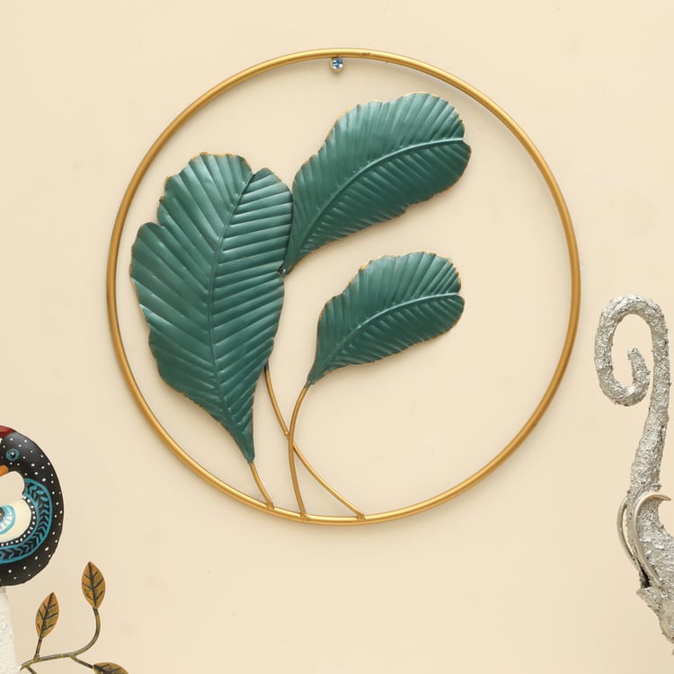 VEDAS Mystical India Metal Leaf Wall Accent
