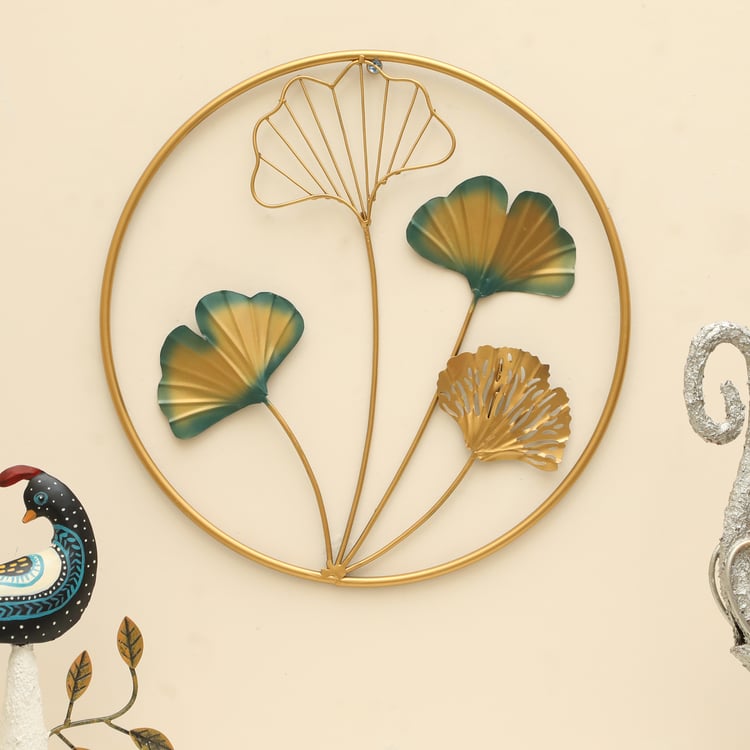 VEDAS Mystical India Metal Leaf Wall Accent