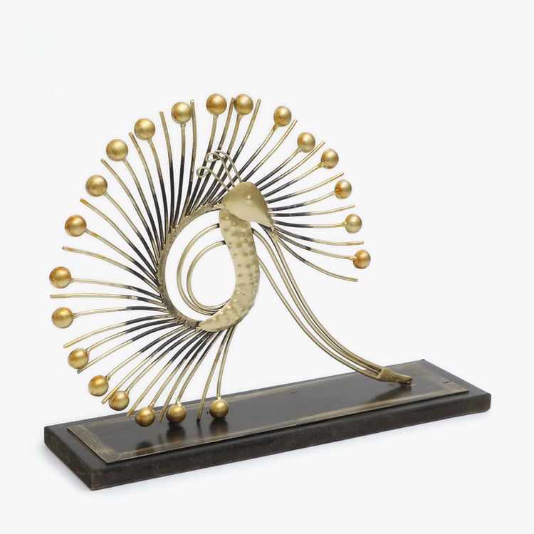 VEDAS Mystical India Metal Peacock Table Accent