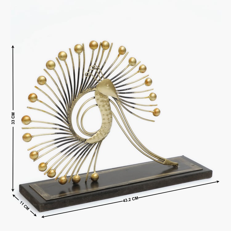 VEDAS Mystical India Metal Peacock Table Accent
