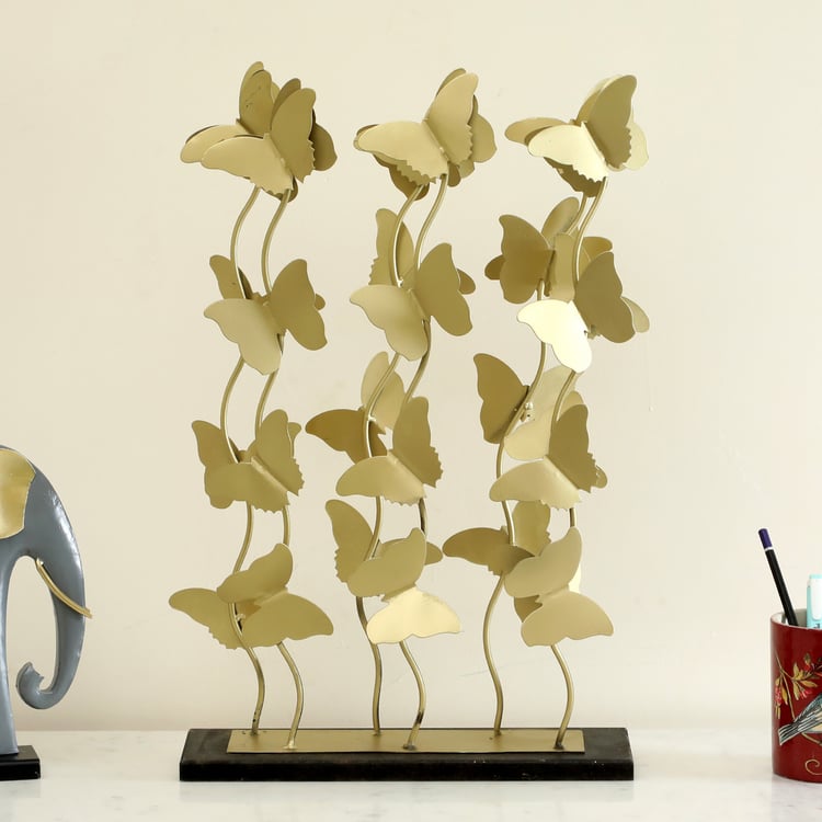 VEDAS Mystical India Metal Cluster Butterflies Table Accent