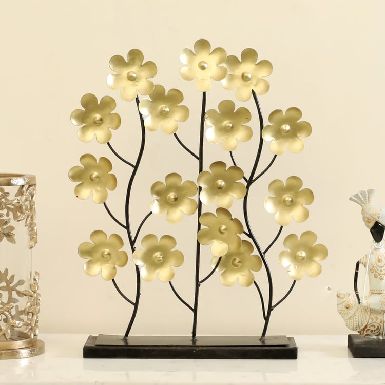 VEDAS Mystical India Metal Floral Table Accent