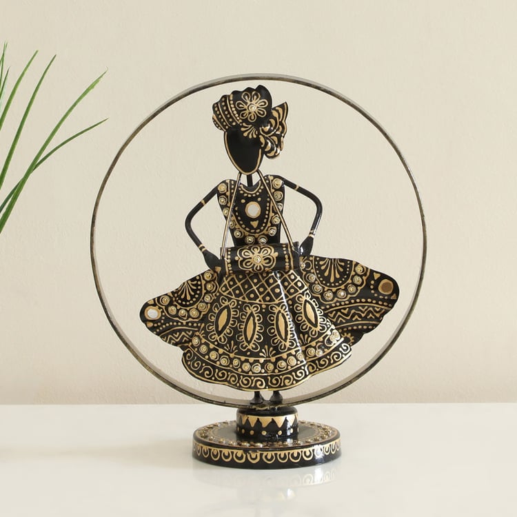 VEDAS Mystical India Metal Dholak Doll Figurine
