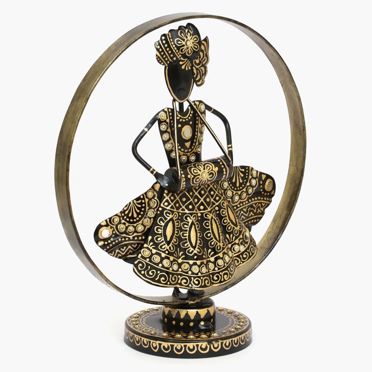 VEDAS Mystical India Metal Dholak Doll Figurine