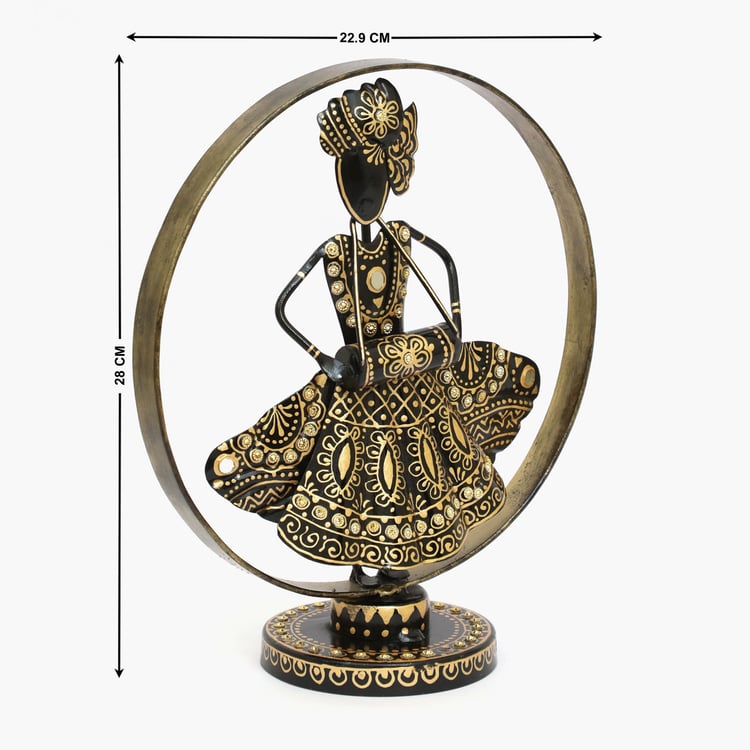 VEDAS Mystical India Metal Dholak Doll Figurine