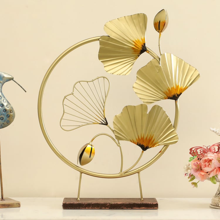 VEDAS Mystical India Metal Ginko Table Accent
