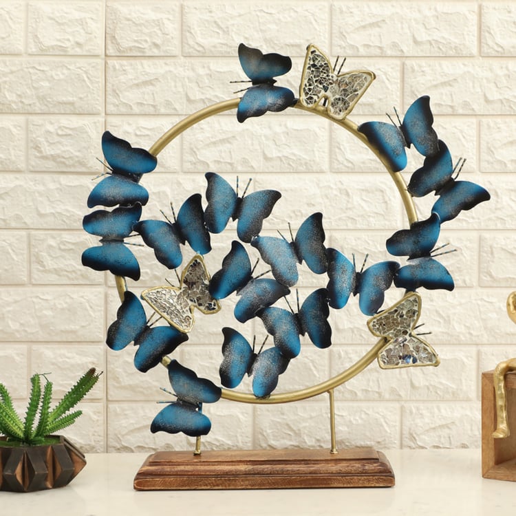 VEDAS Mystical India Metal Dancing Butterflies Table Accent