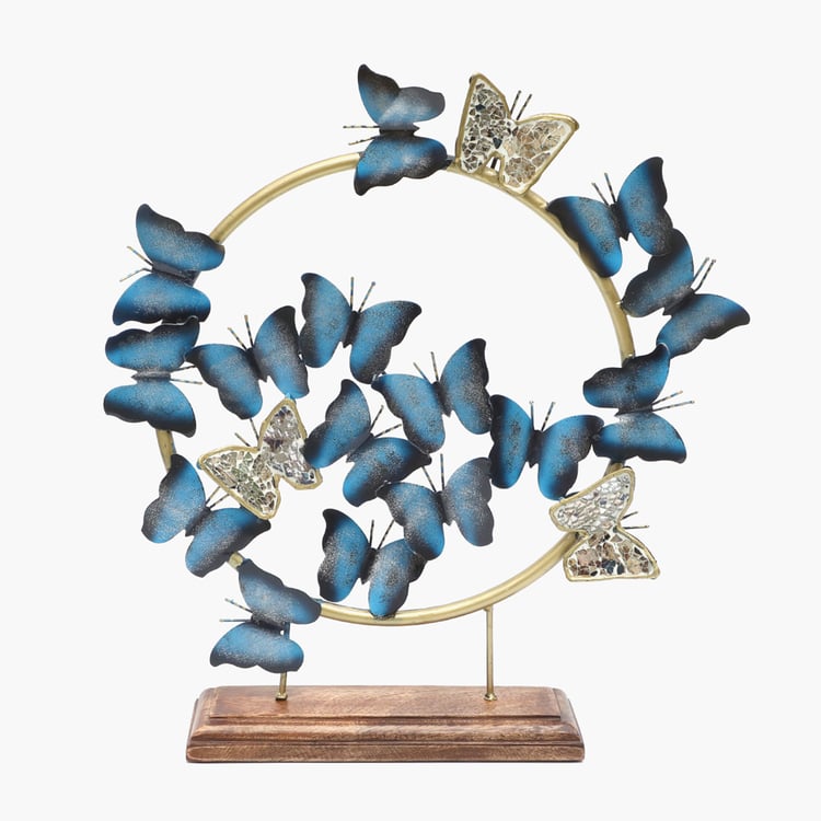 VEDAS Mystical India Metal Dancing Butterflies Table Accent