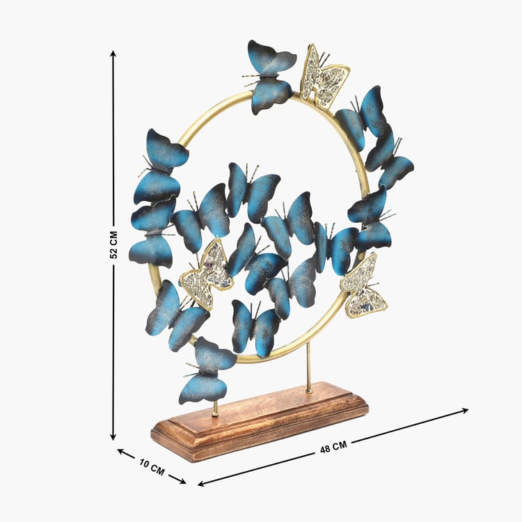 VEDAS Mystical India Metal Dancing Butterflies Table Accent