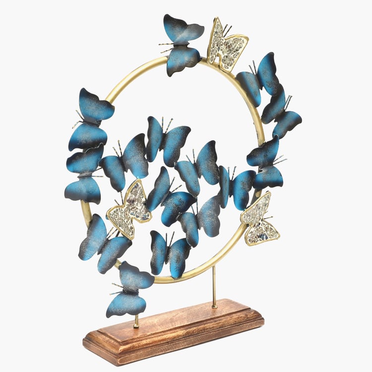 VEDAS Mystical India Metal Dancing Butterflies Table Accent