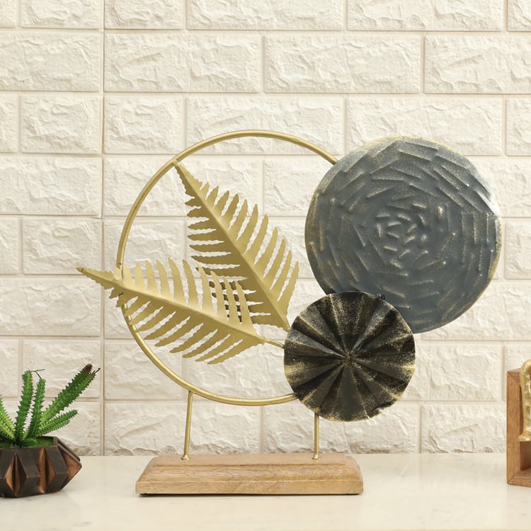 VEDAS Mystical India Metal Leaf Table Accent