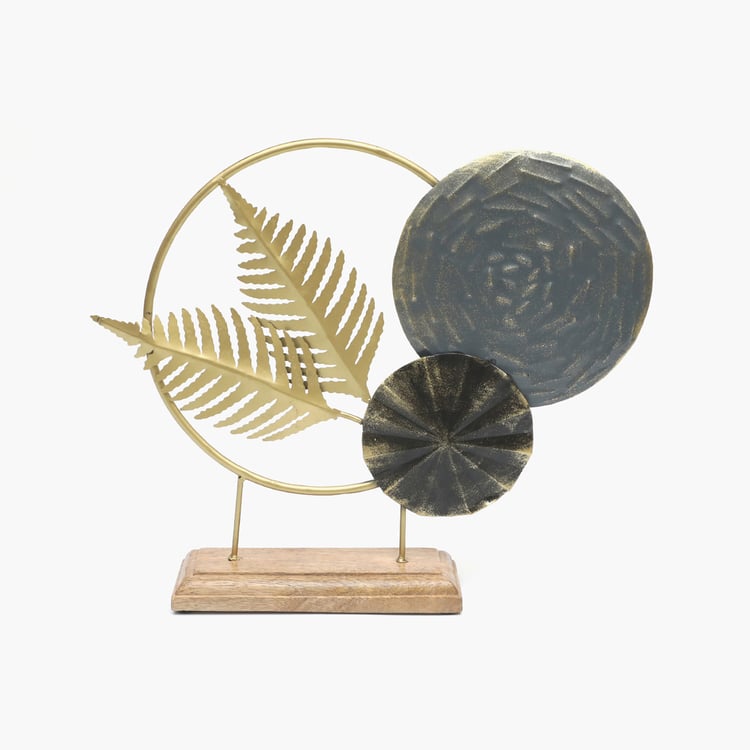 VEDAS Mystical India Metal Leaf Table Accent
