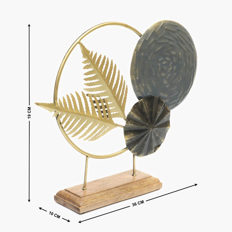 VEDAS Mystical India Metal Leaf Table Accent