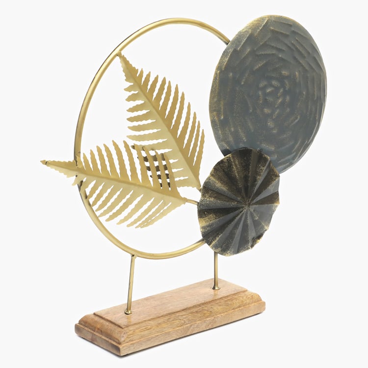 VEDAS Mystical India Metal Leaf Table Accent