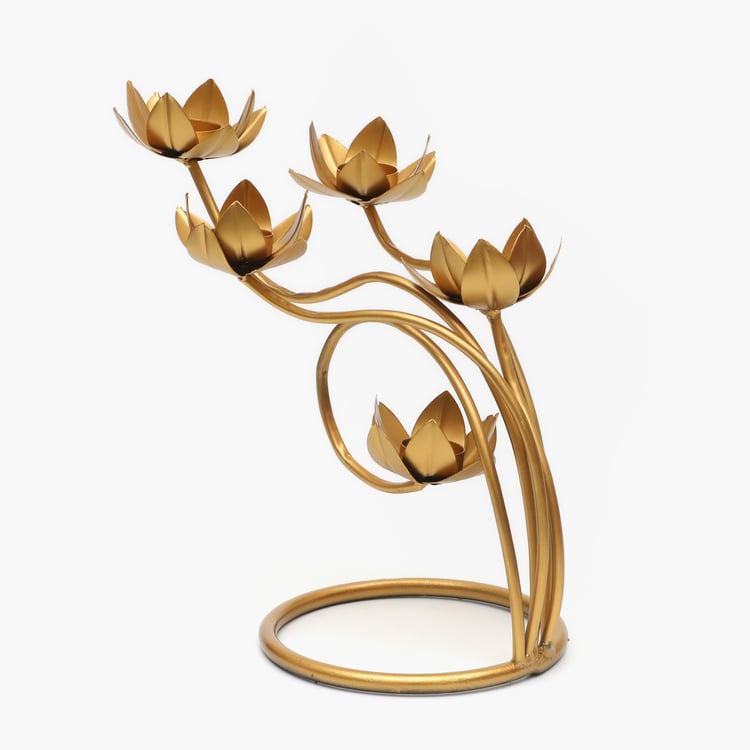 VEDAS Mystical India Metal Lotus Table Accent