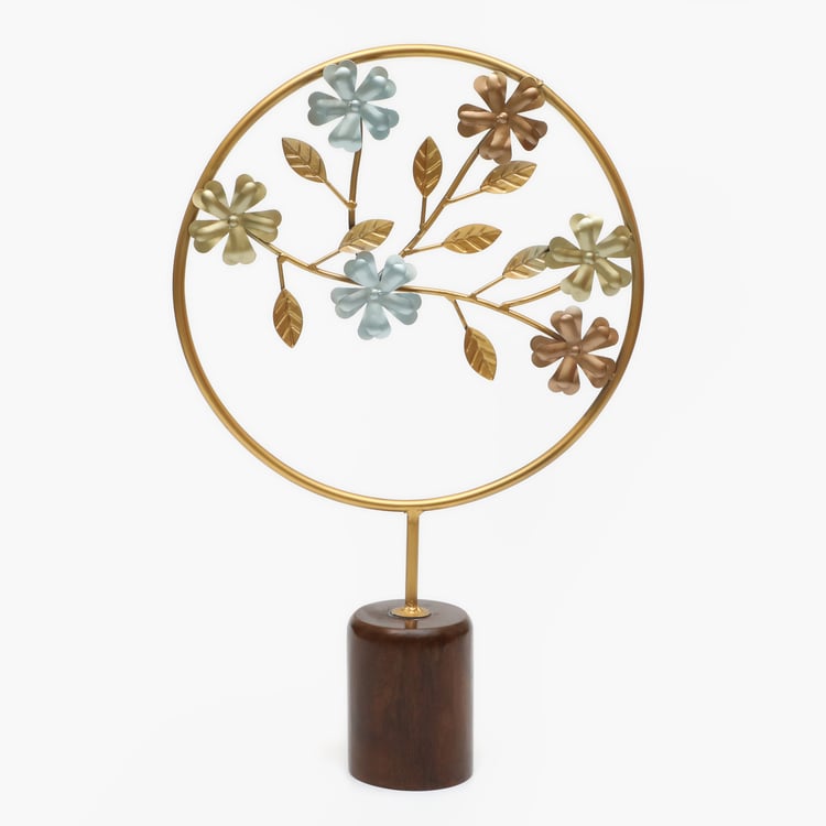 VEDAS Mystical India Metal Flower Table Accent