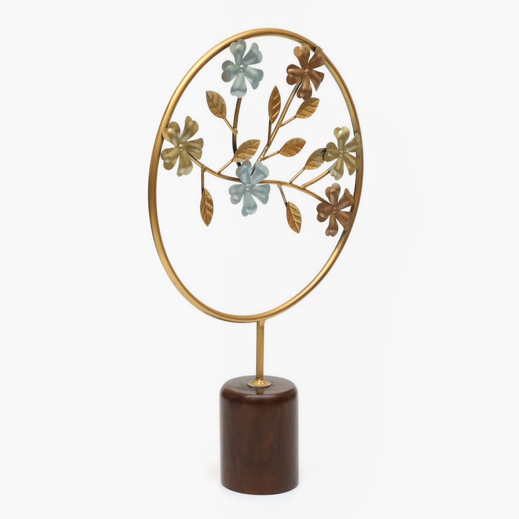 VEDAS Mystical India Metal Flower Table Accent